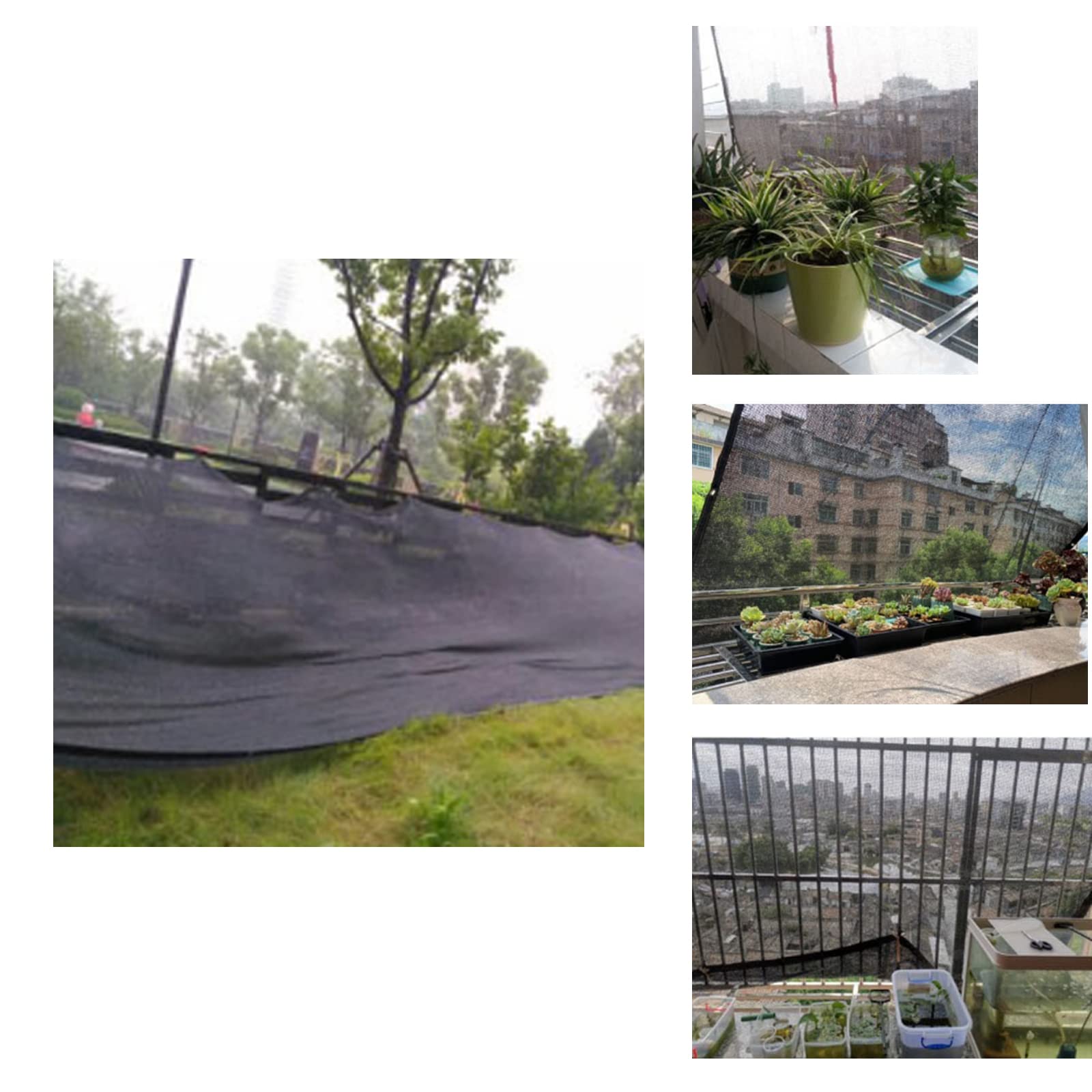 RICOLUS Red de Sombra de Jardín,Negro para Campana de Cultivo o Planta Malla Sombreo 4 Pines Malla Ocultacion Red de Sombra 45-50% para Jardinería Invernaderos (W10xL13m)