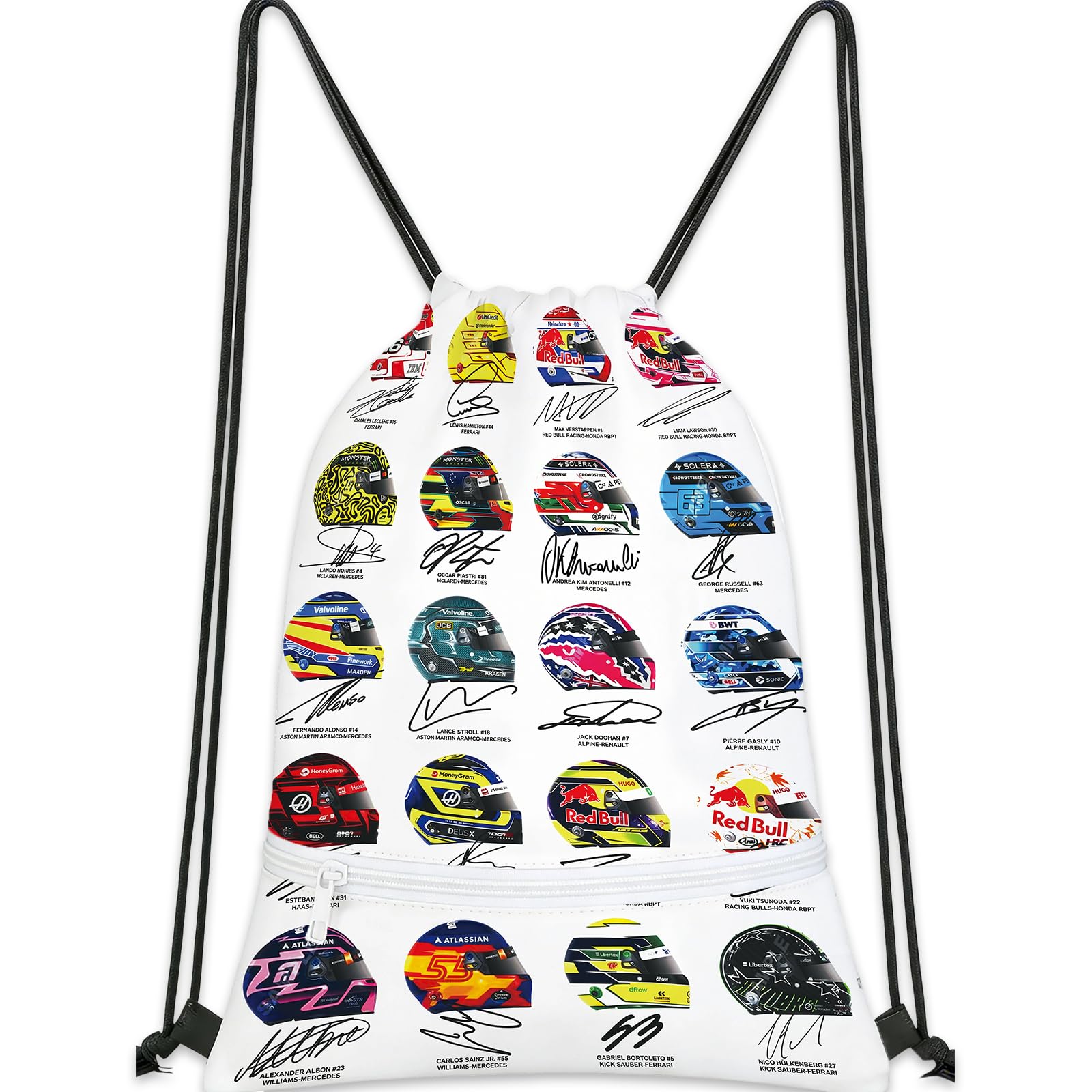 Drawstring Bag, Motorsport 2026 Gifts, Waterproof Kids Swim Bag for Boys, Large Capacity Racing F1 Themed Swimming Gym Bag for School Travel Beach Swim, Gym, F1 Gifts for Men Kids, F1 backpack