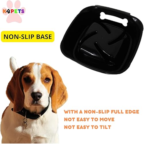 Miniatura 3 de K4PETS - Tazón de alimentación lenta para perros, tamaño L ralentiza el consumo de mascotas, color negro, 10 alimentación lenta, evita comer en
