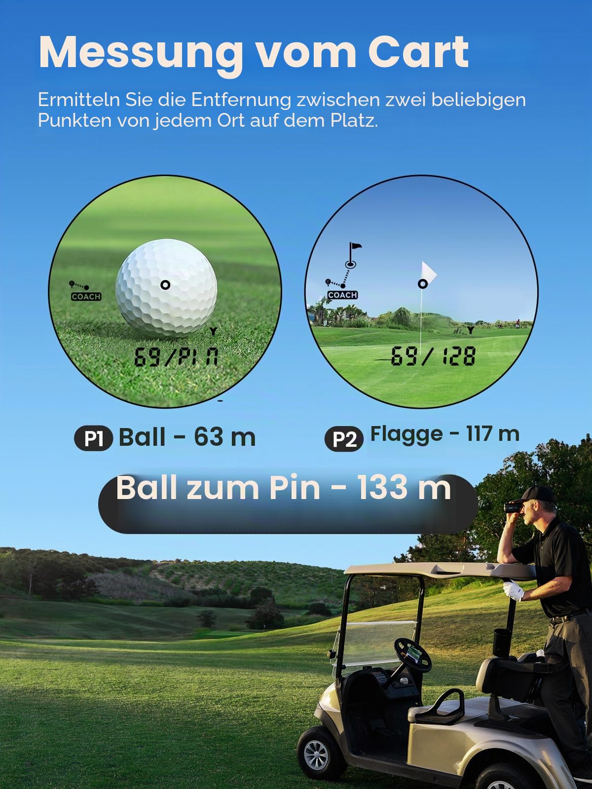 ACEGMET Golf-Entfernungsmesser mit Ball-to-Pin&Neigungsfunktion–1300 yd Laserdistanzmesser, Hybrid-Akkuaufladbar, 0,1s Flaggenverriegelung Vibration,7x Vergrößerung,Rot-Schwarz-Display, Magnetfunktion
