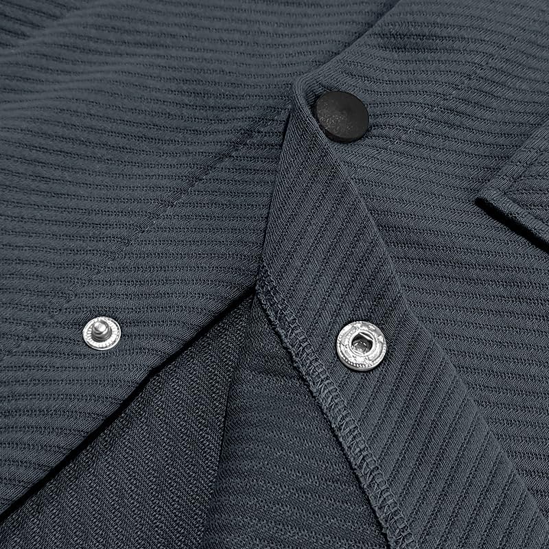 Shirt Jacket for Men Waffle Button Down Shirts Casual Long Sleeve Shacket Jacket with Pockets Fashion Fall Spring4