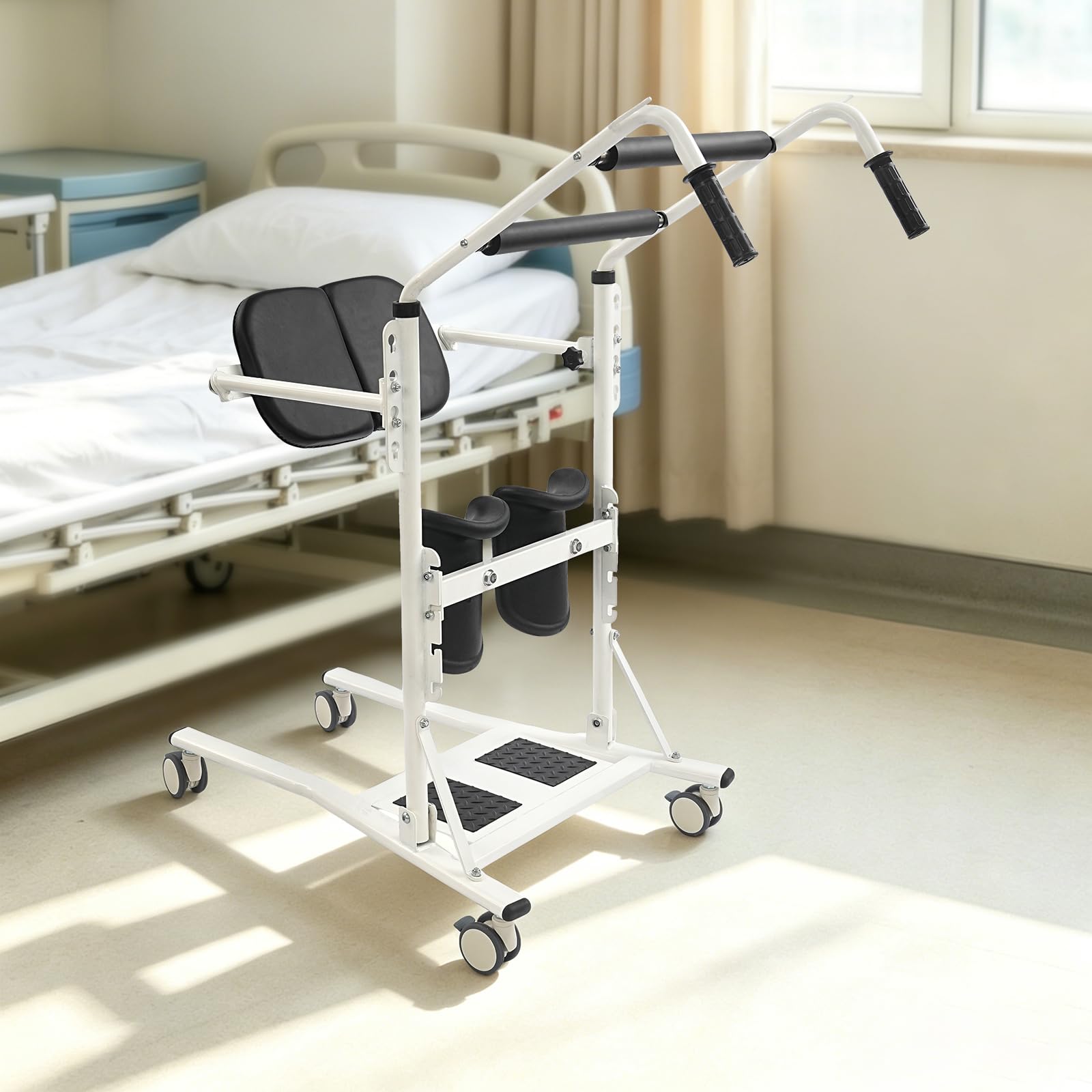 Sitz-Steh-Patientenlifter bis 120kg, Transferhilfe-Lifter mit Transfergurt | Mobiles Stehhilfe-Lifter für Senioren, Pflege Zuhause Transferhilfe Bett, Toilette und Rollstuhl