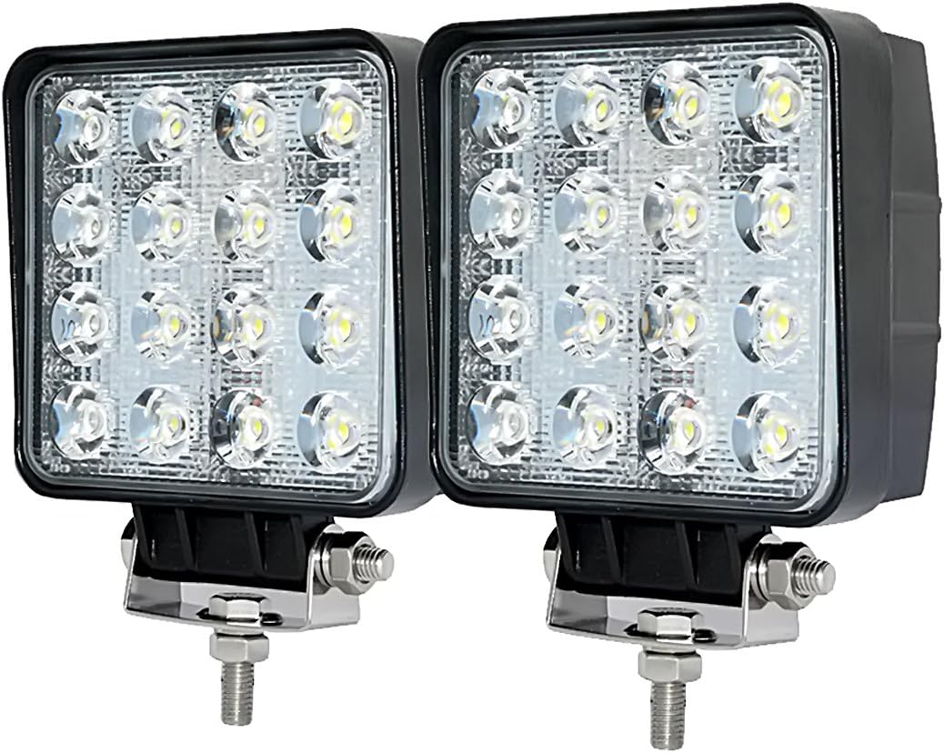 12 volt Led Trailer Lights,4inch Led Light Bar 48W 2PACKS Super Bright Led Flood Lights Offroad Led Fog Light Boat Suv Motorcycle ATV Tractor SUV Boat Motorcycle