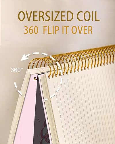 Miniatura 3 de iampanda Cuaderno de diario en espiral, encuadernación fuerte de doble alambre con papel de primera calidad para niñas y mujeres, lindo cuaderno de