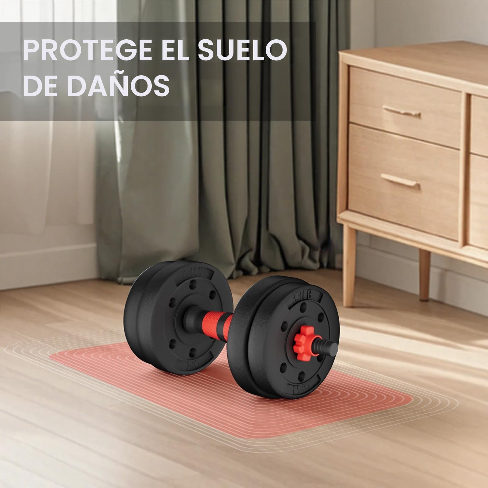 Mancuernas-Ajustables, Juego de Pesas con Barra Libremente Combinable con Barras ConexióN, 10/15KG Kit de Levantamiento de Pesas para Gimnasio en casa, Pesos Fitness para Hombres/Mujeres