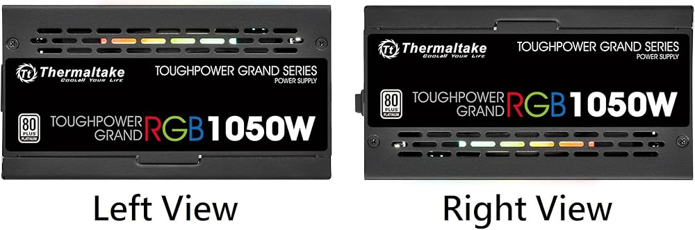 Thermaltake Toughpower Grand RGB 1050W 80+ Platinum Smart Zero RGB Fan, SLI/CrossFire Ready Continuous Power, Full Modular ATX 12V 2.4/EPS 12V 2.92 Power Supply thumbnail 4