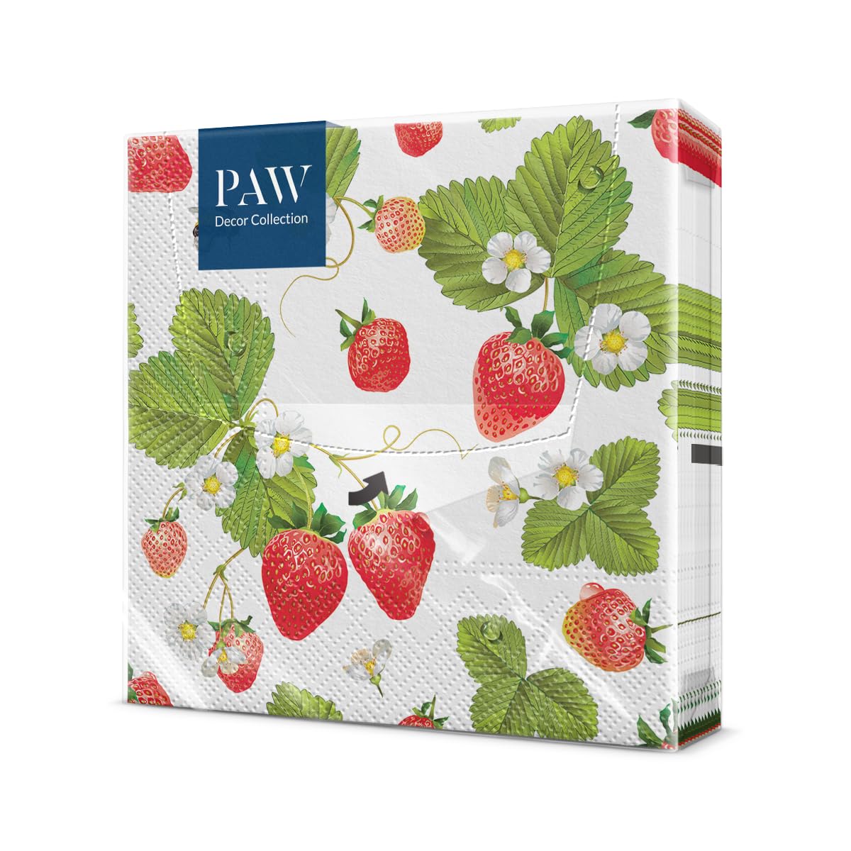 PAW - Napkins 3-Ply (33 x 33 cm) I 20 Pieces I Perfect for Birthdays, Parties, Weddings, Communion and Celebrations I Paper Napkins Colorful - Fruit, Strawberry i Strawberries with Bees
