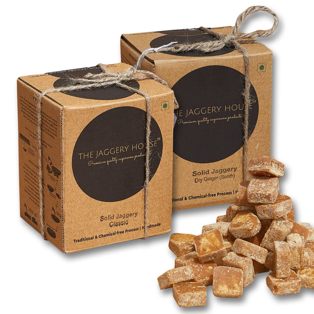 The Jaggery House | Solid jaggery- Dry Ginger & Classic Combo | 100% Natural | No Essence | No Preservatives | Handmade | Chemical Free | Jaggery Block | Jaggery Cubes | Combo pack | 2X(450 g) (B0B29CK4LX) Amazon Price History, Amazon Price Tracker