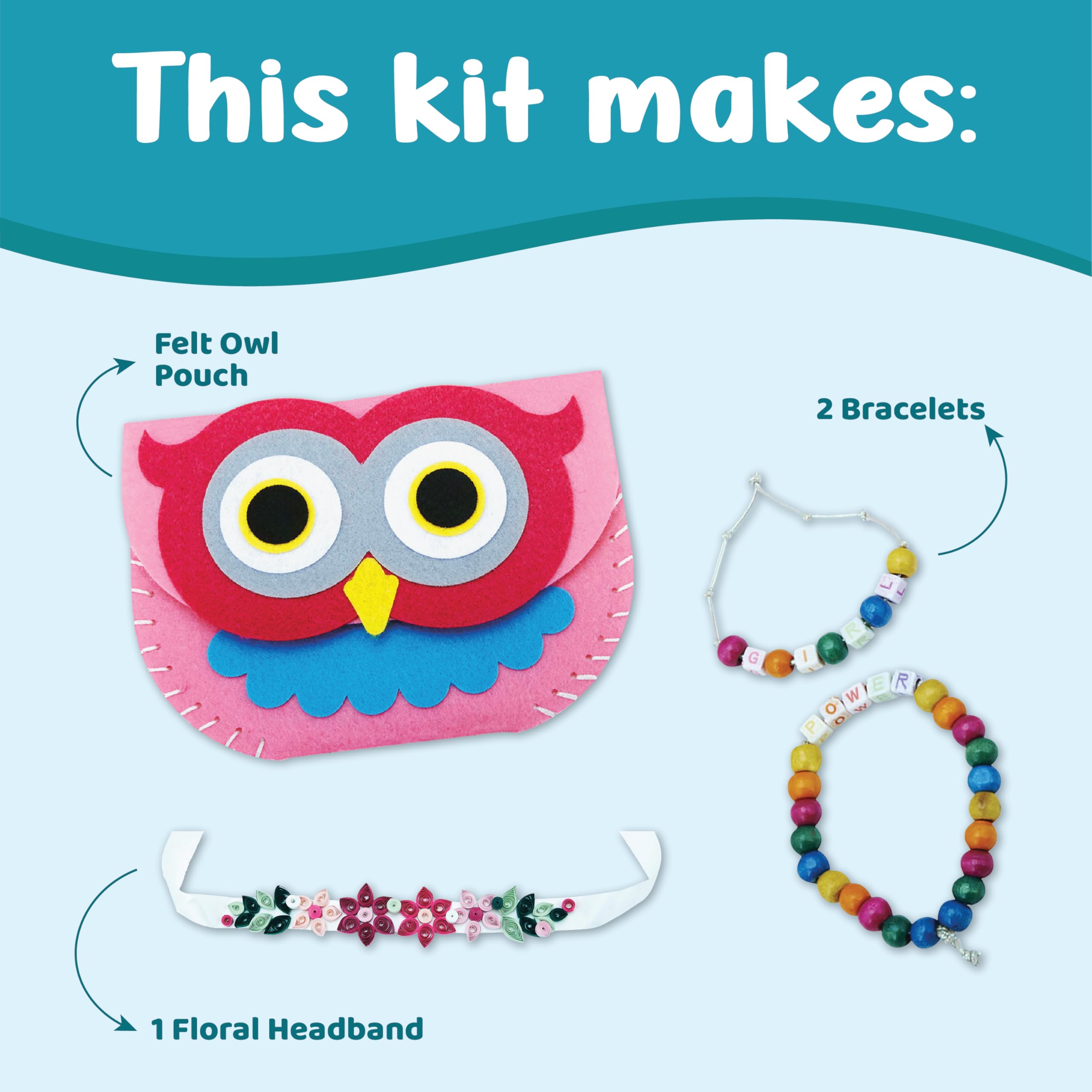 Fashion Themed Art and Craft Kit for Girls&Boys | 3 Activities-in-1 | Best Gift for Ages 6 to 10 Years | Includes Beautiful Felt and Foam Embellishments (Little Fashionista 3-in-1)