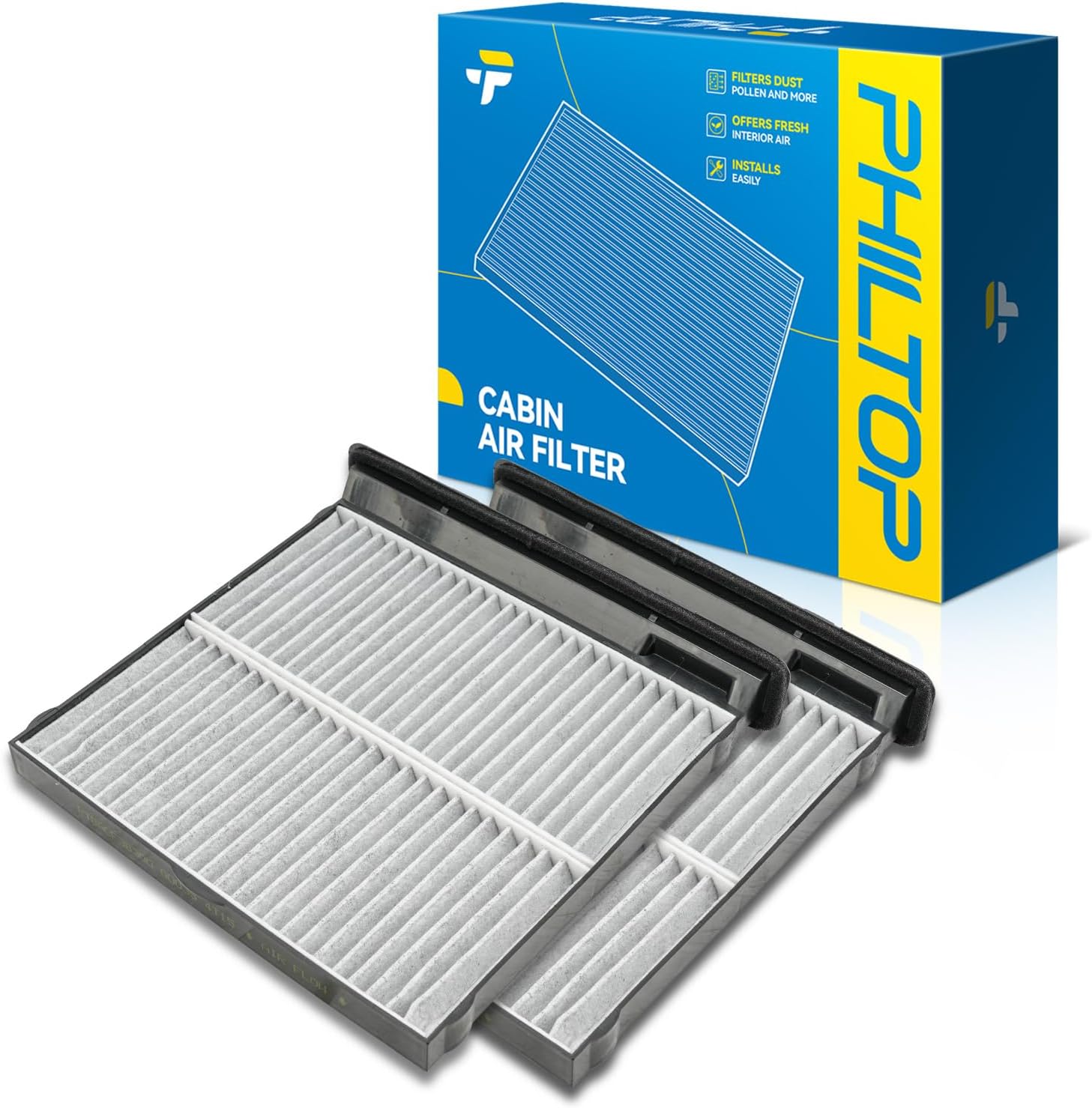 PHILTOP Cabin Air Filter w/Activated Carbon, Compatible with CF12775 Subaru Forester 2019-2026, WRX 2022-2026, Carbon Filter Up Dust Pollen Odor, Pack of 2