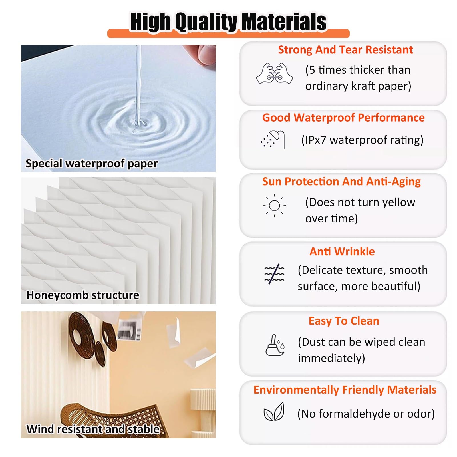 SAeWare Divisorio moderno in carta, pieghevole, portatile, con ripiano portaoggetti per separare e decorare gli spazi, ideale per salotti, camere da letto e uffici, lunghezza 150 x altezza 200 cm