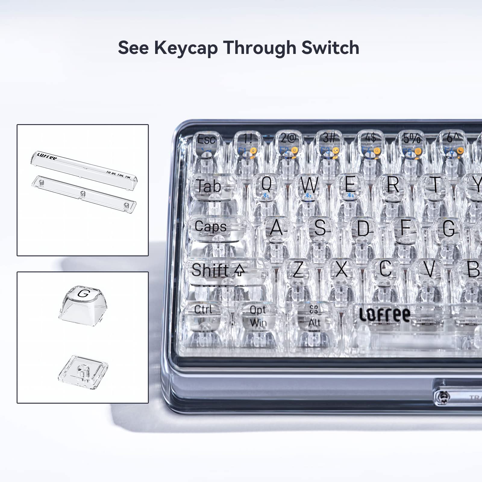 Lofree 1% Transparent メカニカルキーボード 68キー 1% Transparent Mechanical Keyboard