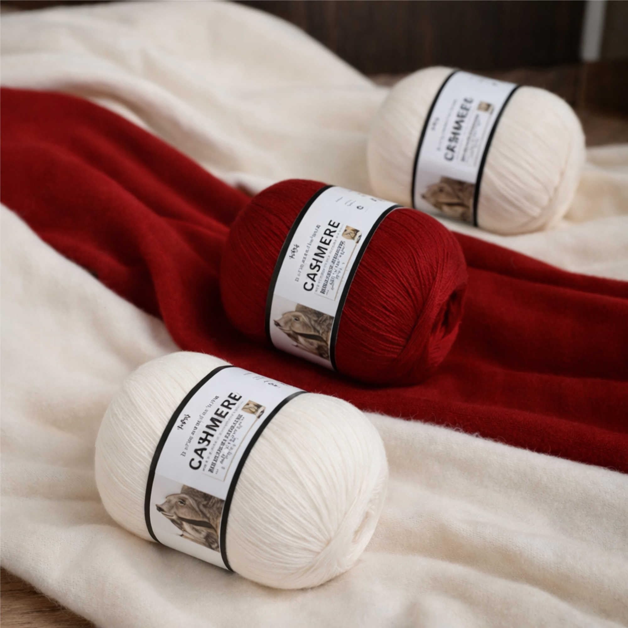 100% Kaschmirgarn mittelkamel - Ultraweich & Warmes Luxus-Wollgarn zum Stricken Häkeln - 1 Set = 6 Knäuel = 300g - 100% - handgemachte Pullover, Schals, Mützen, Handschuhe Winterkleidung