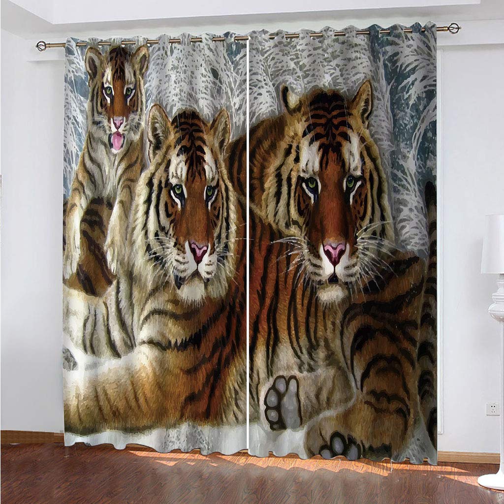 Rideaux et draperies isolant thermiques 2 pièces pour fenêtre tigre