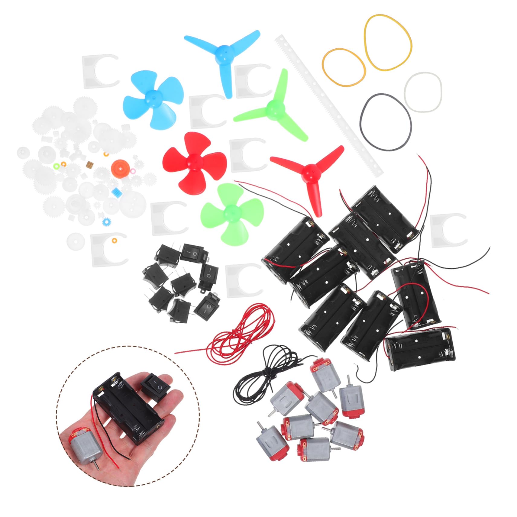 Kisangel Kit per Esperimenti di Circuiti Elettrici con Ingranaggi Meccanici e Motori Continua per Ragazzo Ragazza e Adolescenti per Progetti Scientifici Fai da Te e Apprendimento di Fisica