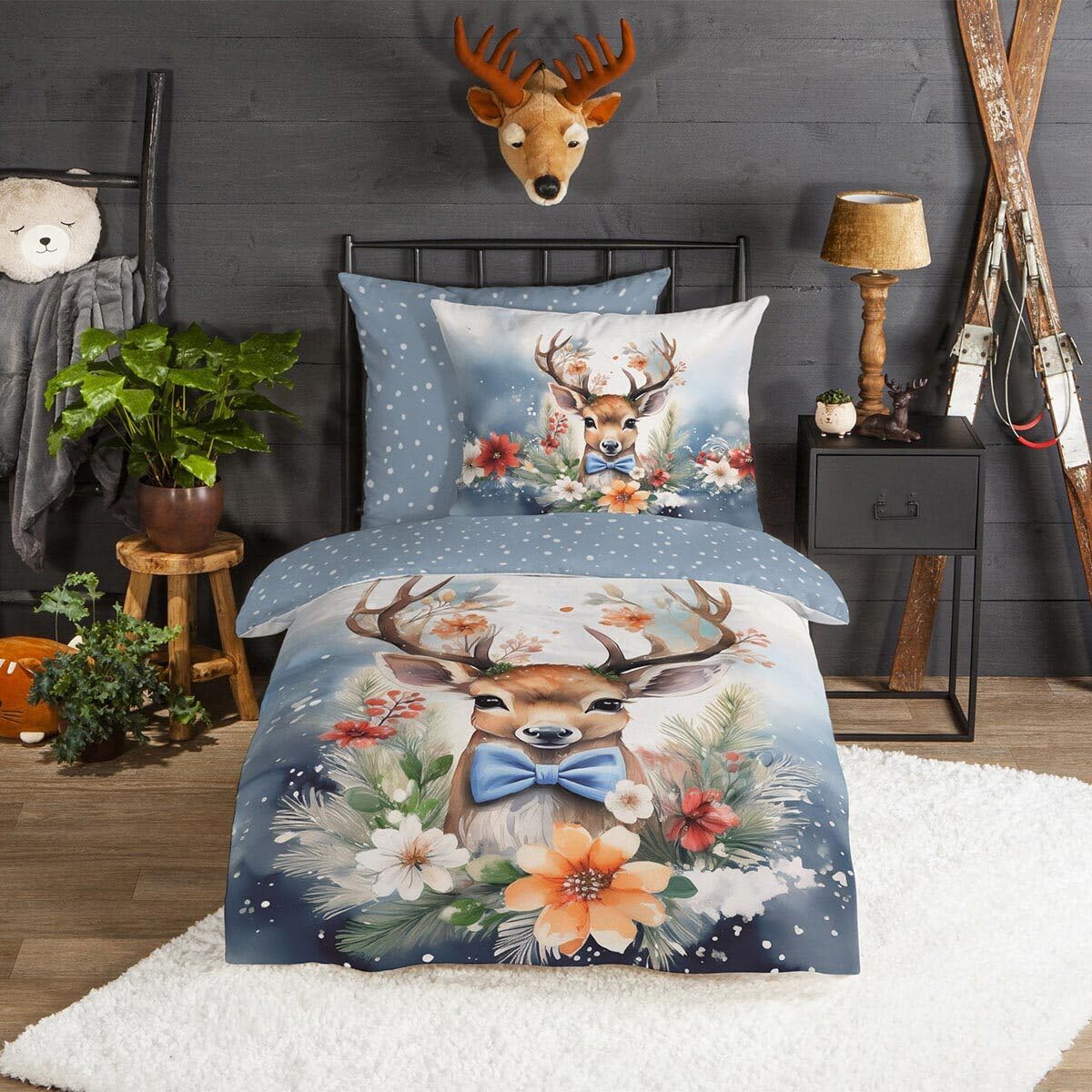 Traumschlaf Flanell Bettwäsche Junger Hirsch