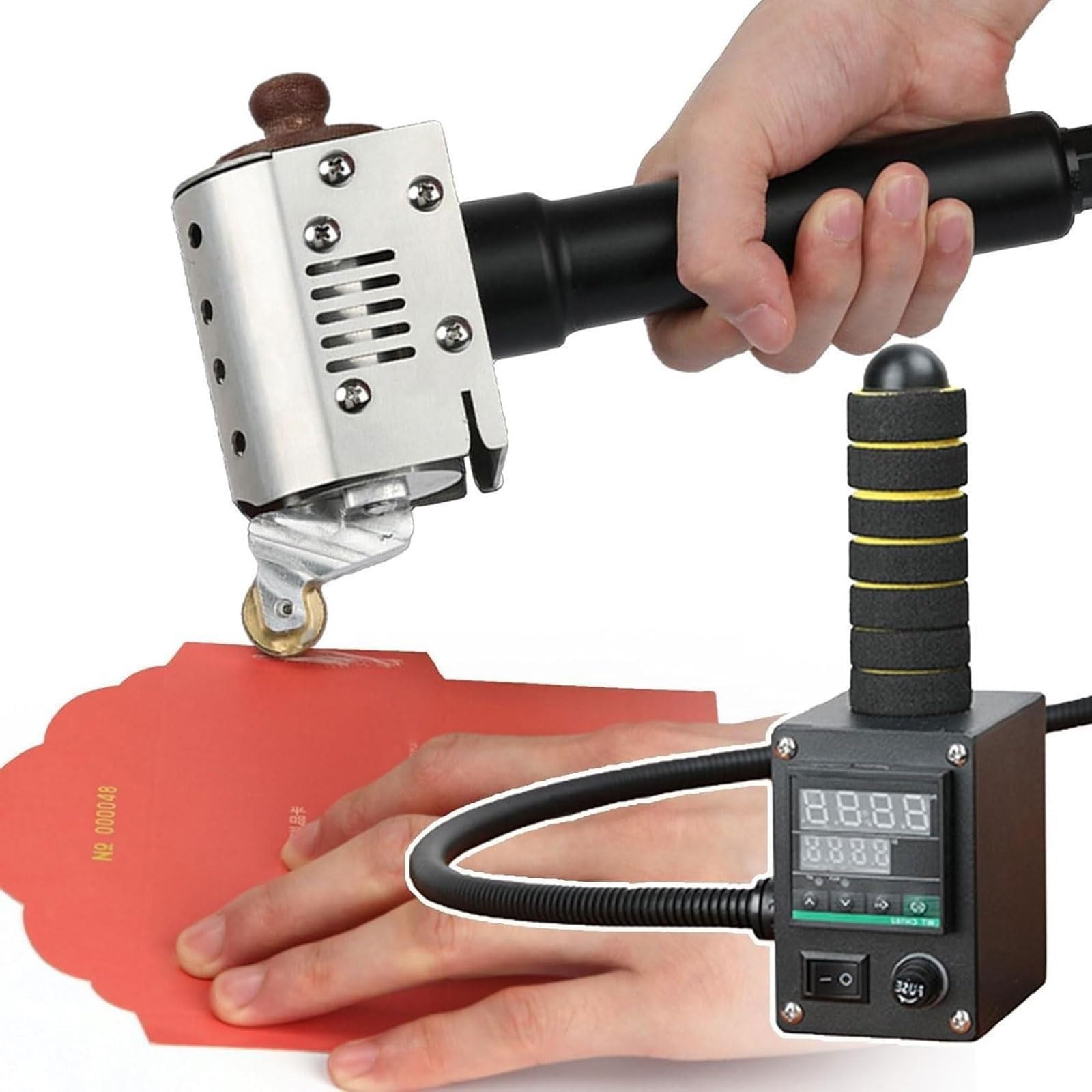 Dispenser di colla a caldo con display digitale e temperatura regolabile, applicatore adesivo portatile per progetti fai da te e artigianato