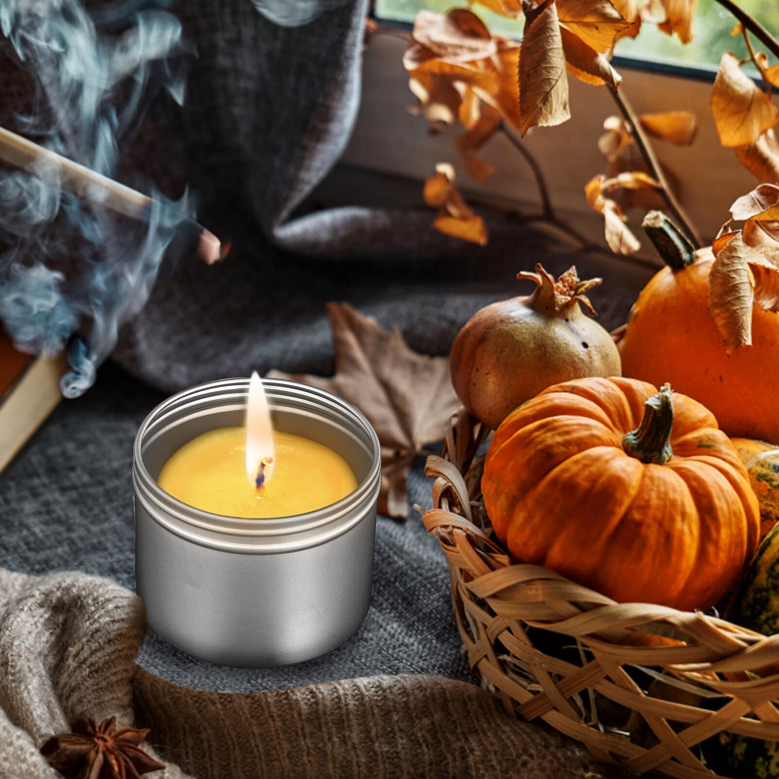 Cabilock 20pcs Candle Tin Candle Making Tins Candle Containers Candle Jars 100ml for Candle Making Mini Tea Storage Jar Empty Tin Candy Box for Candle Making - Silver