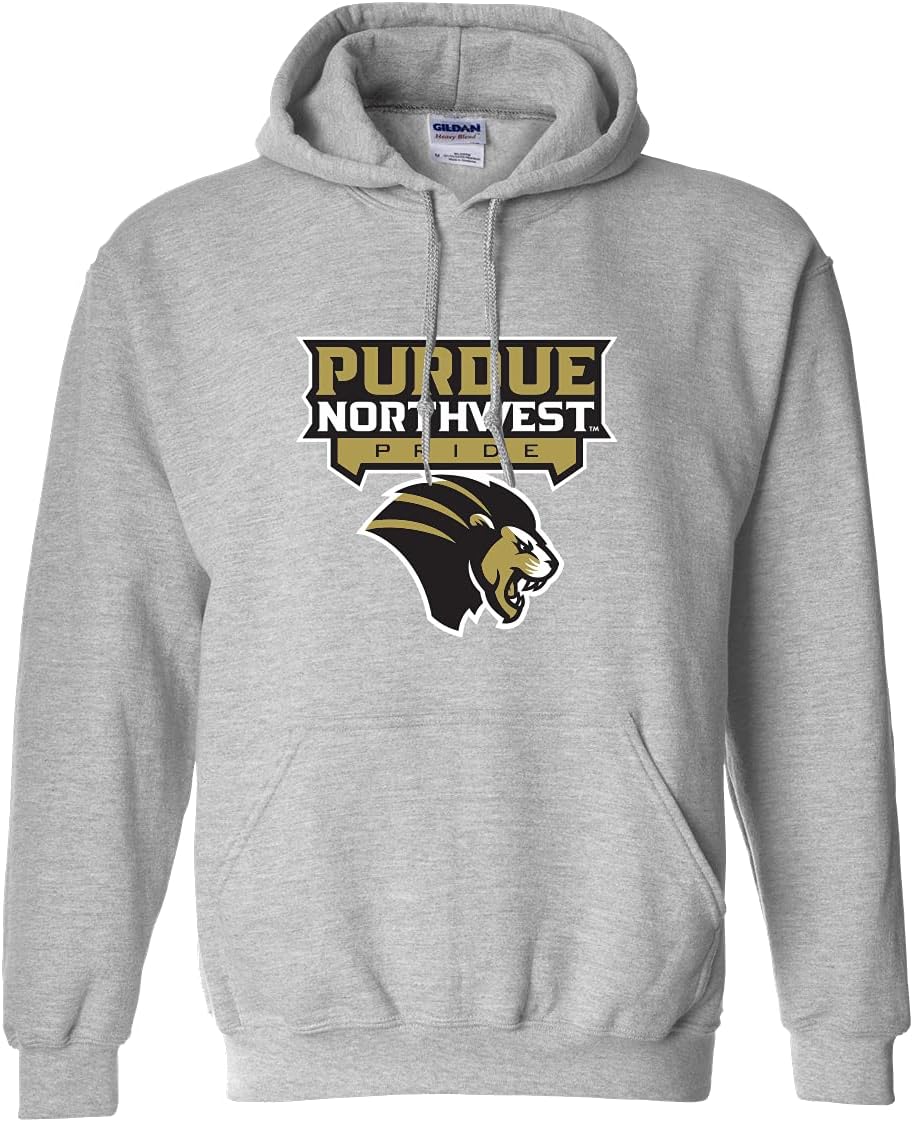 CreateMyTee | Purdue Northwest Pride Three Color Logo Hooded Sweatshirt |