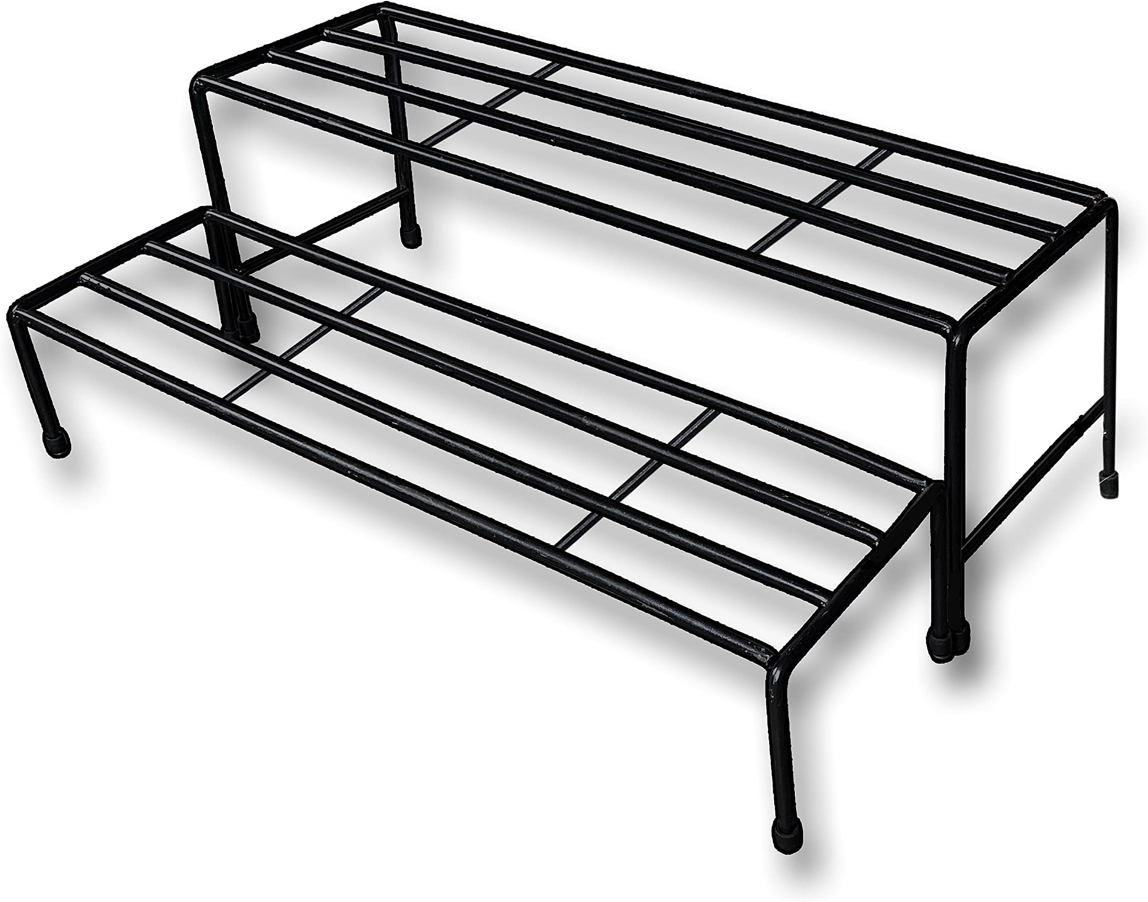 Raj IronLands Heavy 2 in 1 Step With Rubberized Base Indoor Outdoor Flower Pot Plant Stand 29 inches (2.5 Feet) Length Floor Rack for Home Garden Balcony Living Room Decor (Set)
