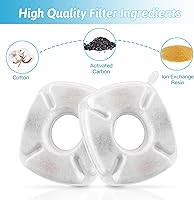 Vista 5 de 28 piezas Filtros de repuesto para fuente de agua para gatos - 14 paquetes de filtros para fuente de agua, 14 paquetes de esponjas pre-filtro