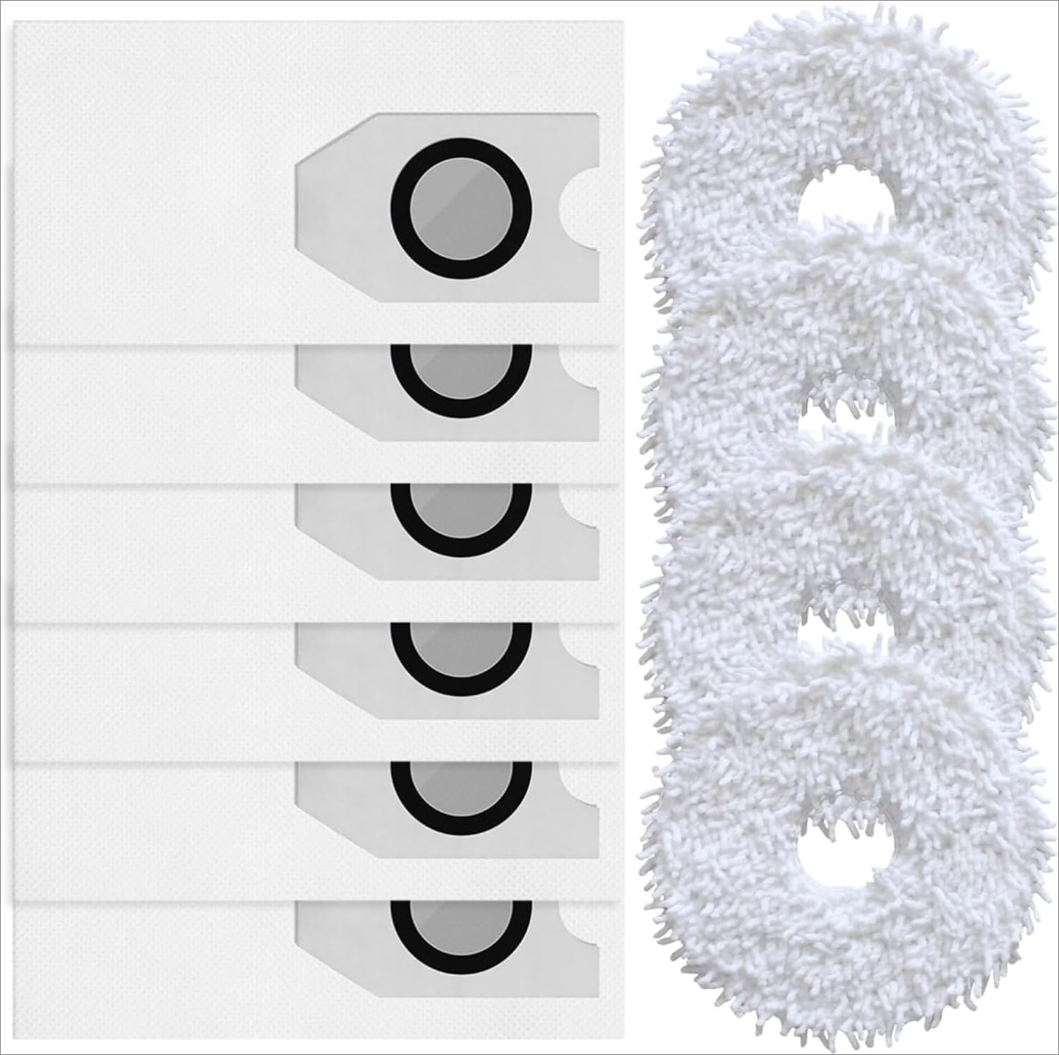 Starring As Pictures Show 10/16Pcs Dust Bag Mop Pads Set For Eureka J12 For Midea V12 Vacuum Cleaner For Ultra Performance, Strong Seal, Easy Installation (10Pcs)