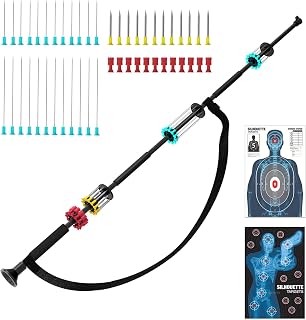 HbpananOutdoorGear 36" .40 Caliber Blowgun Kit for Adults - All Aluminum Blow Dart Gun with 48 Darts, Optic Sight, Targets, Sling & Grip