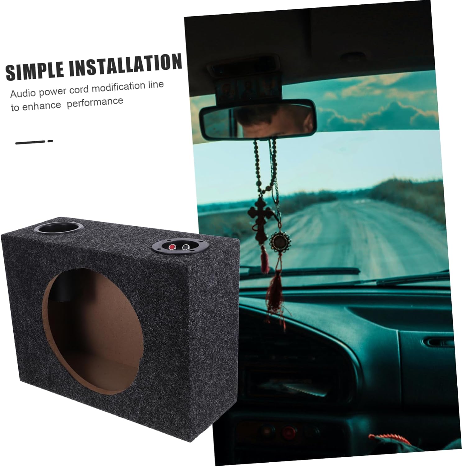 Car Subwoofer Enclosure Box Lightweight Design Enhanced Sturdy Frame for Automotive Interior Use