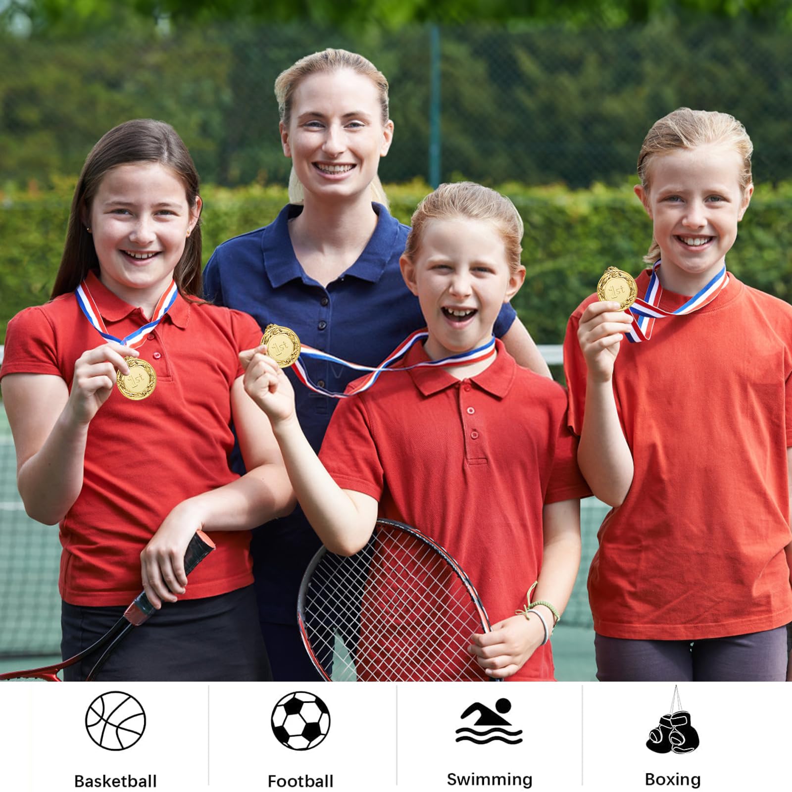 Medallas de Metal Doradas para Niños Adultos Juegos Escolares Competiciones Deportivas 12 Piezas