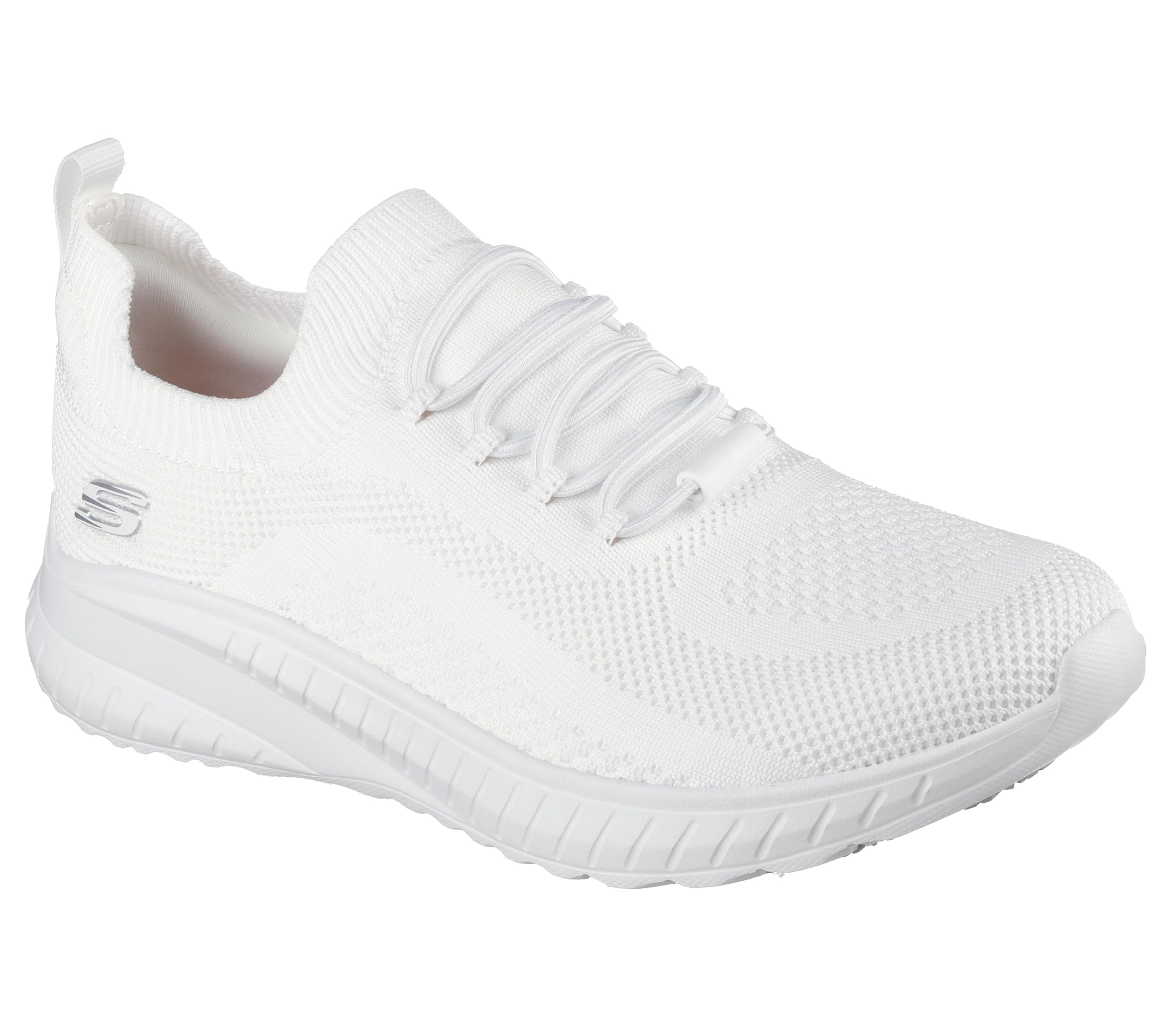 Skechers Women's Squad Chaos Sr Work Shoes, White Textile, 6.5 UK