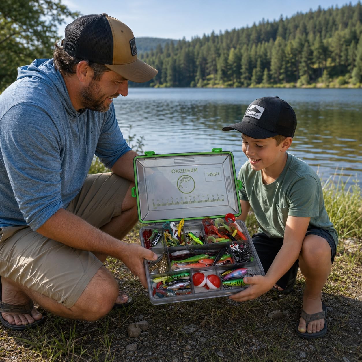Kit de Pesca de 232 Piezas, Caja de Aparejos con señuelos, cebos giratorios, Cebo, róbalo y señuelos de Trucha, Accesorios y Equipo