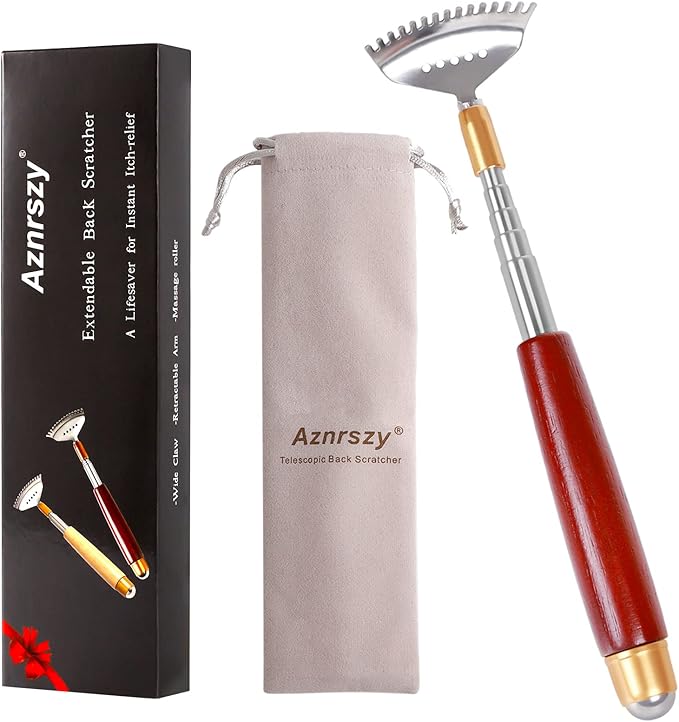 Aznrszy Back Scratcher for Women Men Extendable with Massage Roller