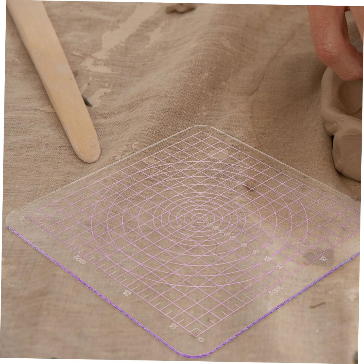 VILLCASE Piastra Acrilica Trasparente Facile da Pulire e Modellare per Argilla con Angoli Arrotondati Set 2 Pezzi per Progetti Artistici e Fai-da-Te