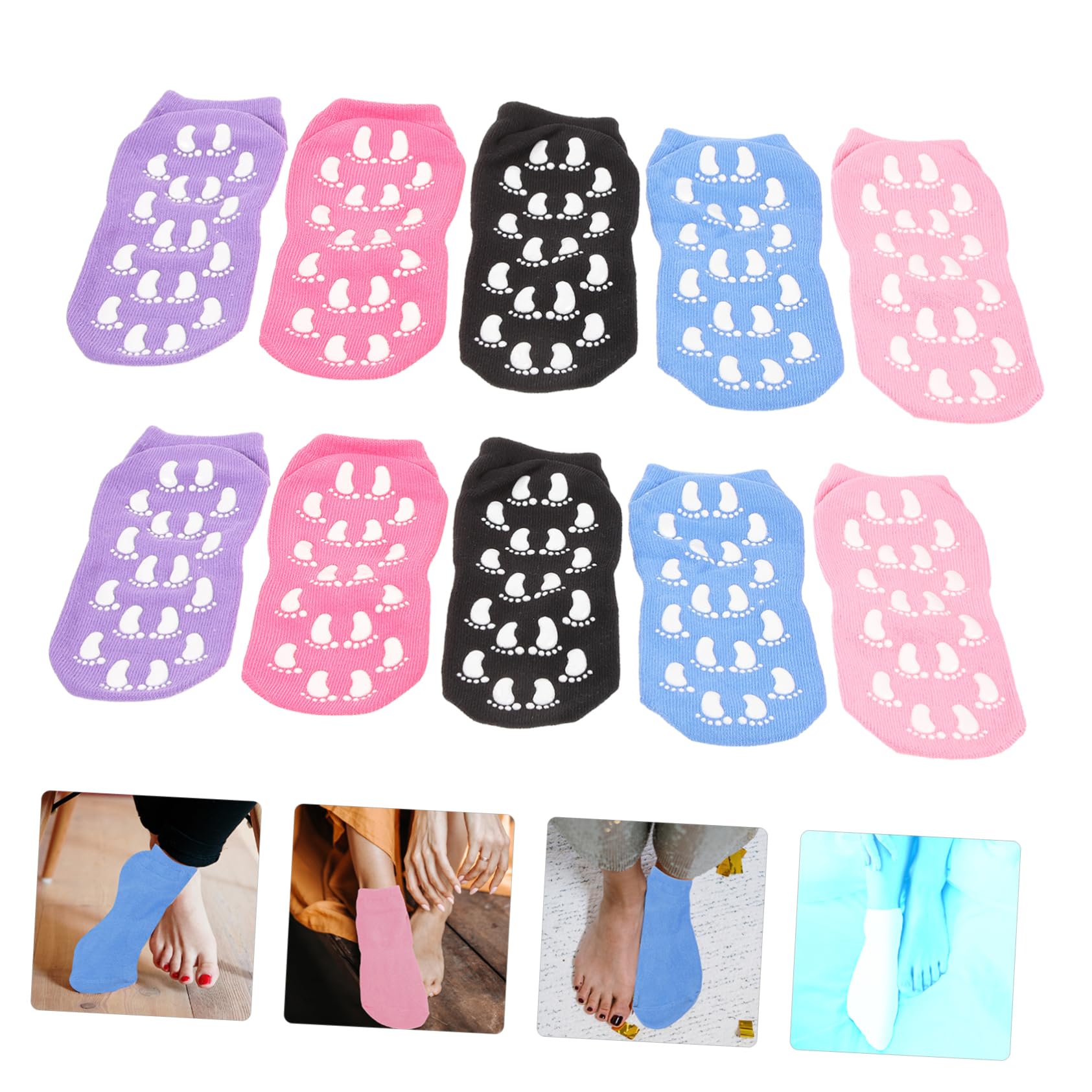 Toyvian Calcetines Antideslizantes Agarre Tobillo Mantener Calcetines De Yoga con Correas Calcetines Mujer Calcetines con Grip Calcetines De Yoga Antideslizantes Algodón