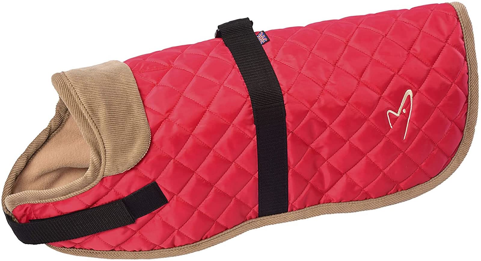 Gor Pets Outdoor Worcester Dog Coat - Red 20cm (8in) - Water-Resistant & Fleece-Lined - Adjustable Fit, 8-inch