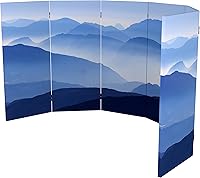 Vista 5 de Red Lantern Pantalla plegable de lona de montaña brumosa de doble cara de 3 pies, 6 paneles independientes y separador para dormitorio moderno