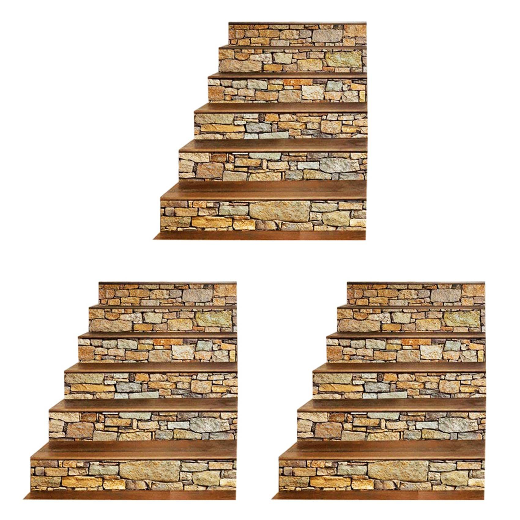 Pegatinas de elevador escalera del paso 3D paisaje vintage para renovar azulejos viejos