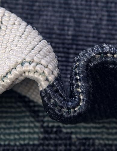 Miniatura 6 de Unique Loom Outdoor Coastal Collection - Alfombra de área con anclaje (2 pies 7 pulgadas x 10 pies, azul marinoazul claro)