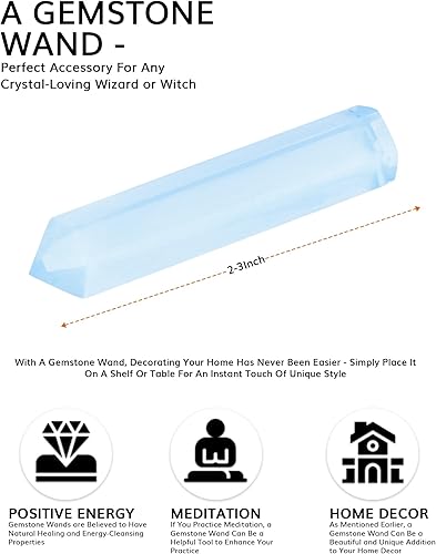 Miniatura 9 de NARIBABU Piedra lunar arcoíris - Varitas de cristal para curación - Juego de cristal Wicca - Varita de piedras preciosas - Cristal de meditación -