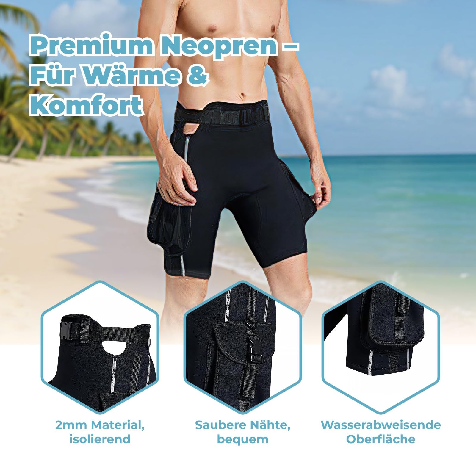 Baoblaze Tauchshorts Neoprenanzughosen, Neopren-Shorts für Herren, Tauchhosen zum Kajakfahren, Schwimmen, Wassersport, Herren, Damen