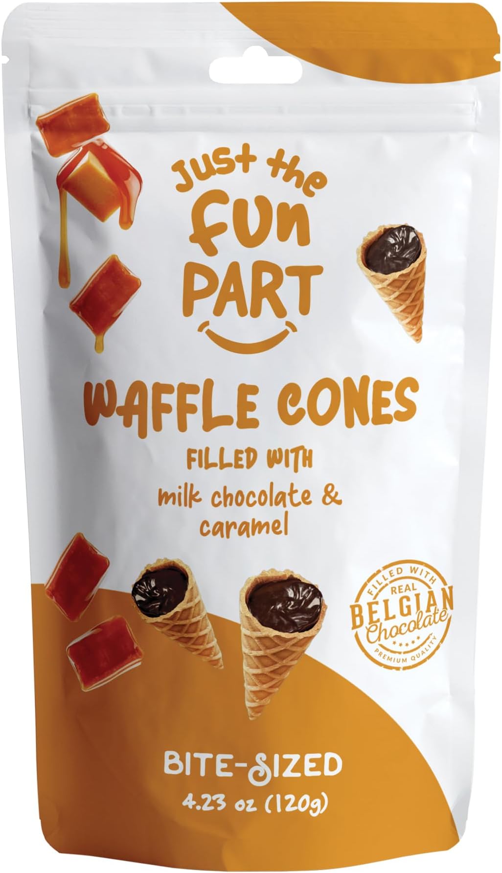 Just The Fun Part Milk Chocolate Caramel Bite Size Waffle Cones