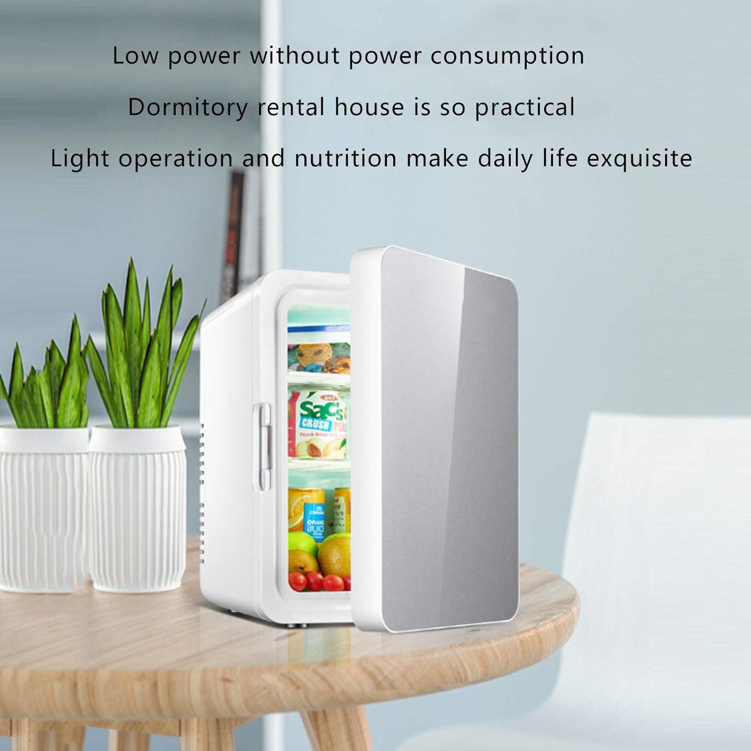 Mini Fridge Cosmetic Car Refrigerator Energy Saving 10L Large Capacity Hot and Cold Settings for Car and Home for Makeup and Skin Care