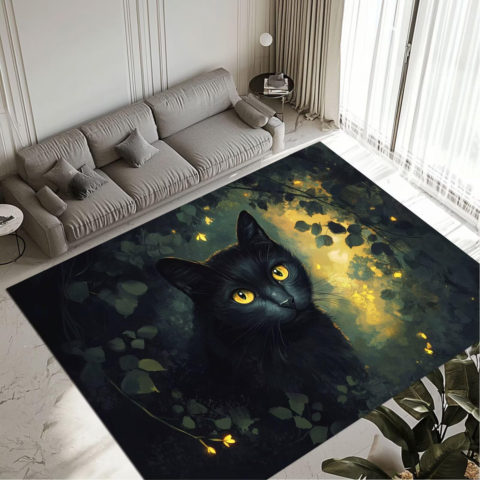 Grand tapis de salon Cat 120x170cm lavable et antidérapant