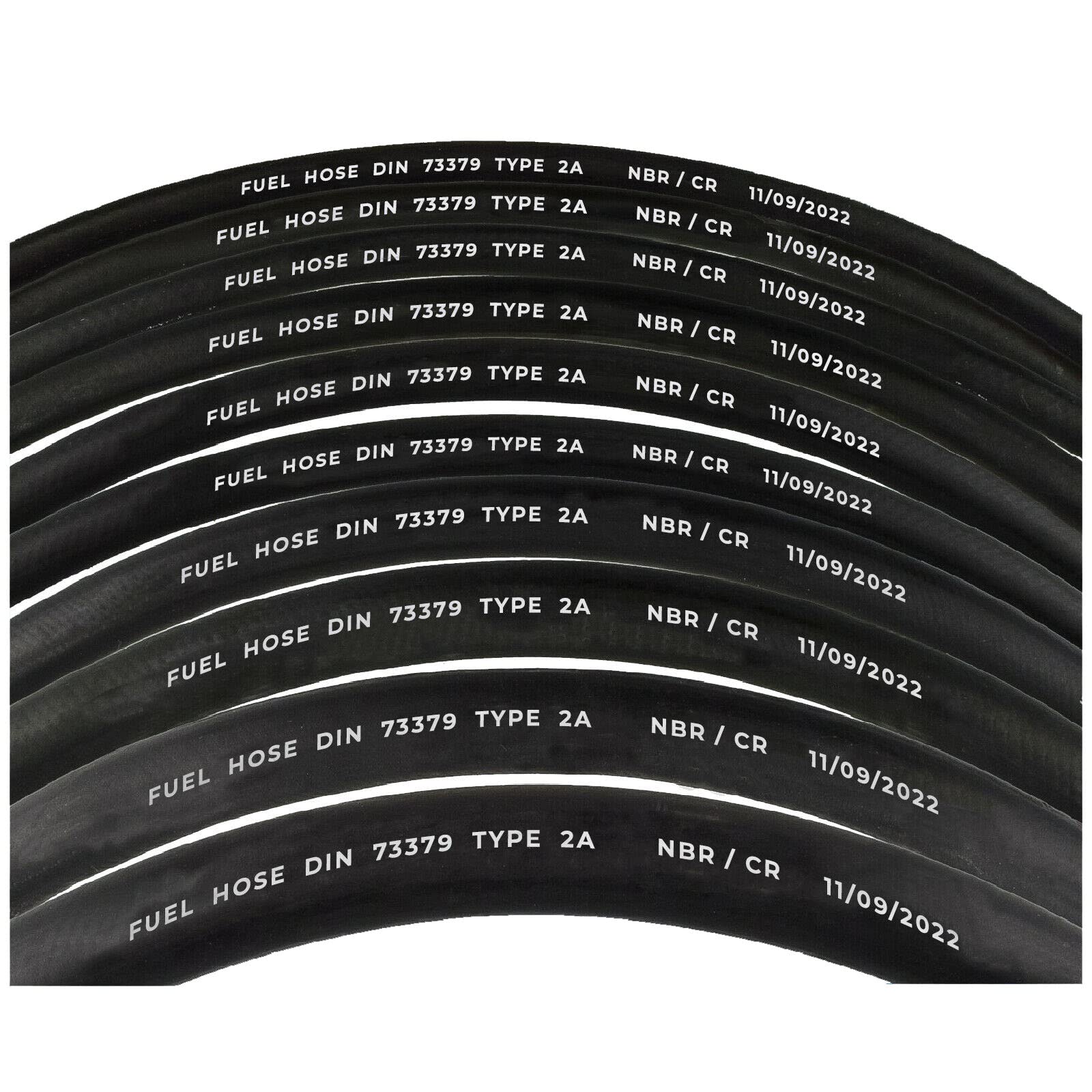 Tubo del carburante in gomma rinforzata E10 senza piombo benzina Diesel acqua olio linea tubo carburante universale uso industriale (6 mm x 12 mm x 10 metri)