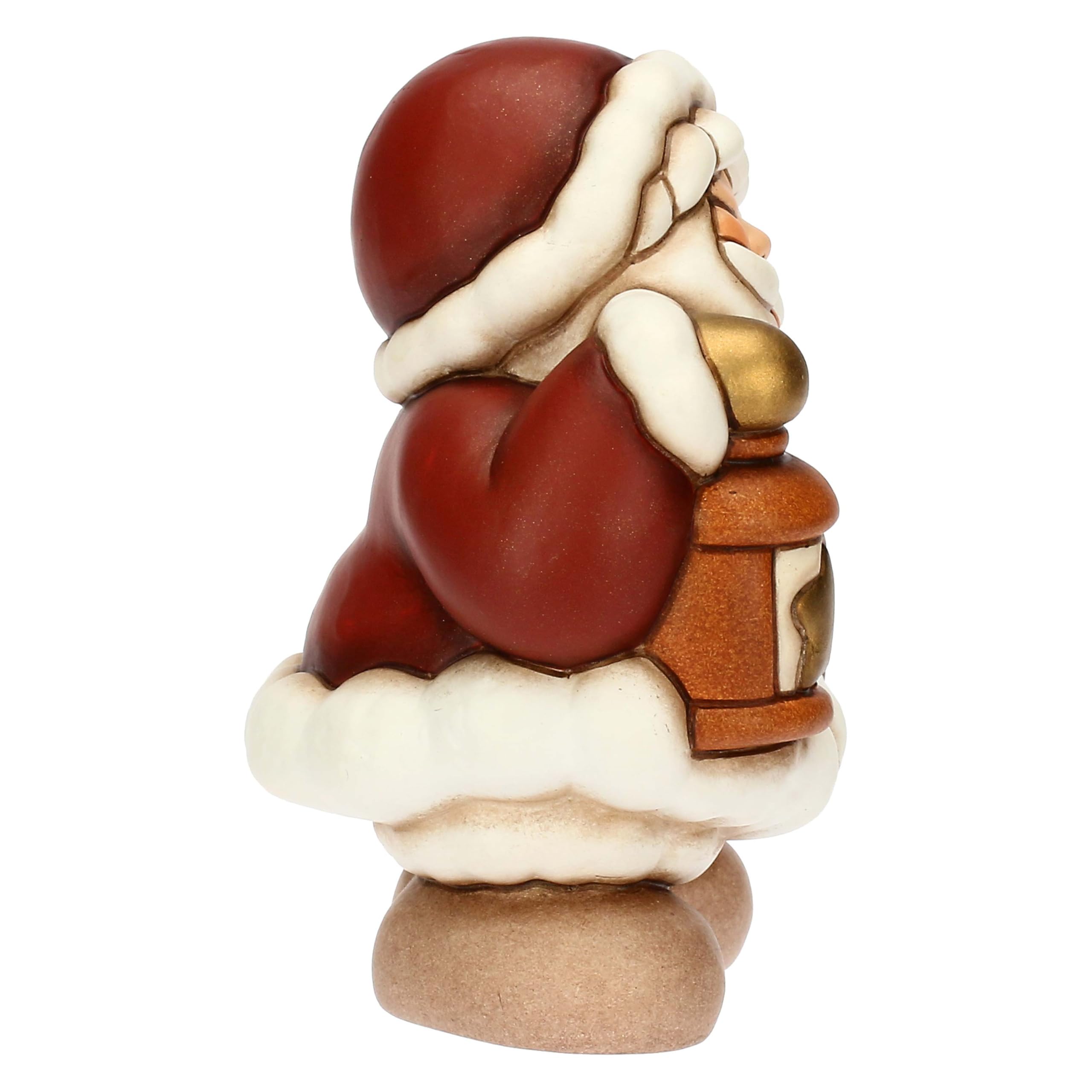 THUN - Babbo Natale con lanterna in ceramica, piccolo - Thunland - 7x6x9,5 cm