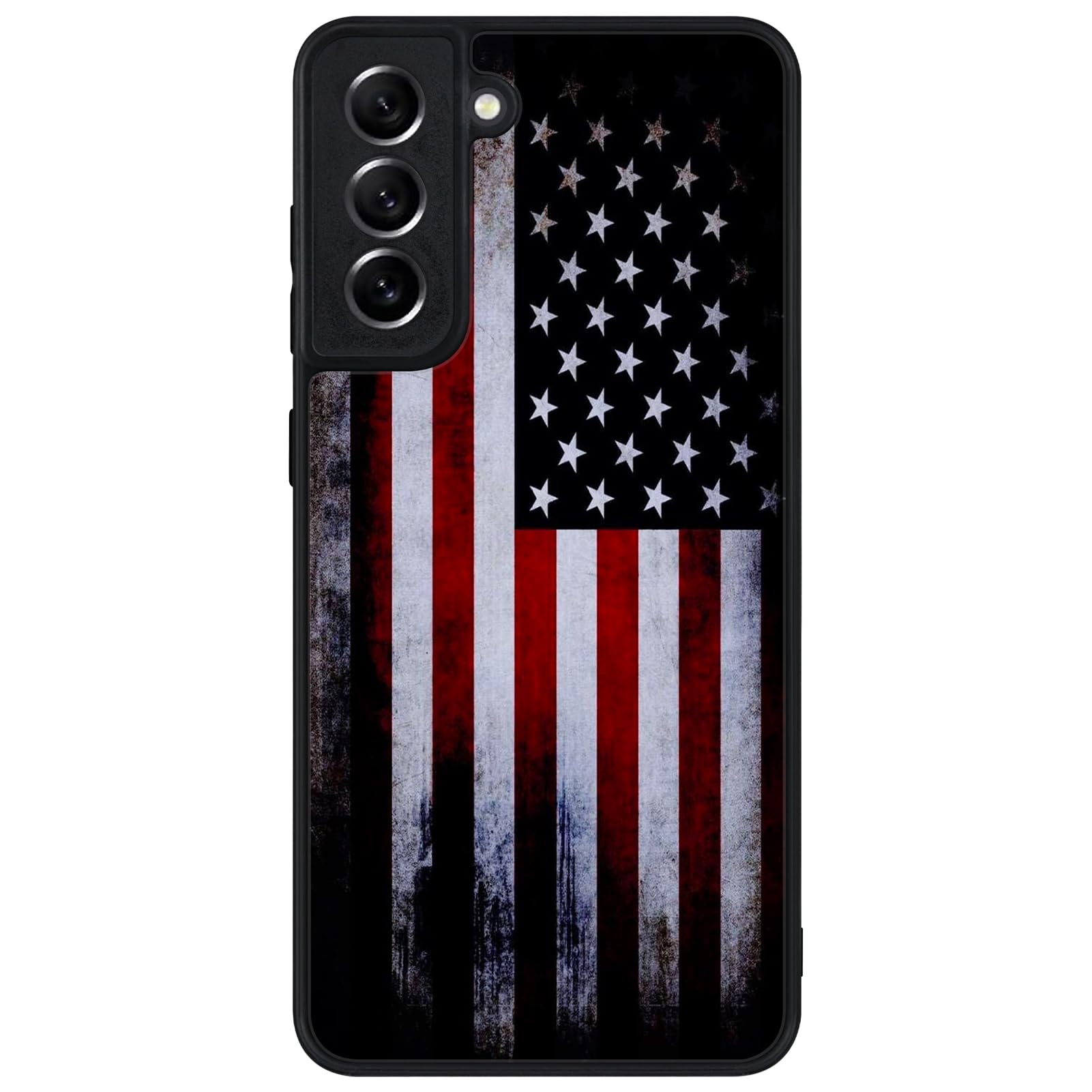 Tnarru Compatible with Samsung Galaxy S21 FE Case American Flag Pattern Military-Grade Drop Protection Non-Slip Sides Anti-Scratch Shockproof Slim