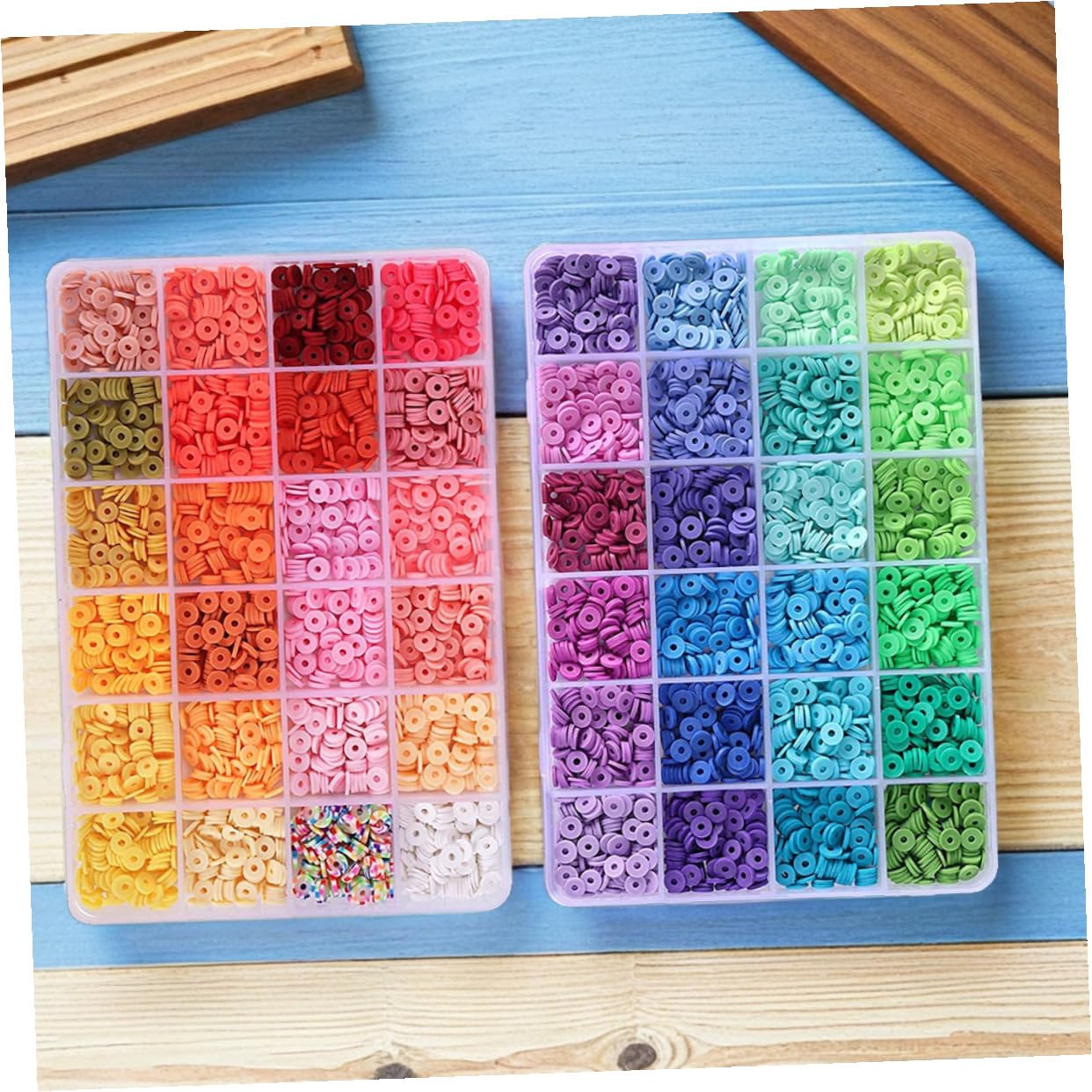 WEKAMOS Kit per Creazione Gioielli Argilla Polimerica Colori Perline per Bracciali Fai da Te Accessori per Collane e Portachiavi per Attività e Regali Creativi