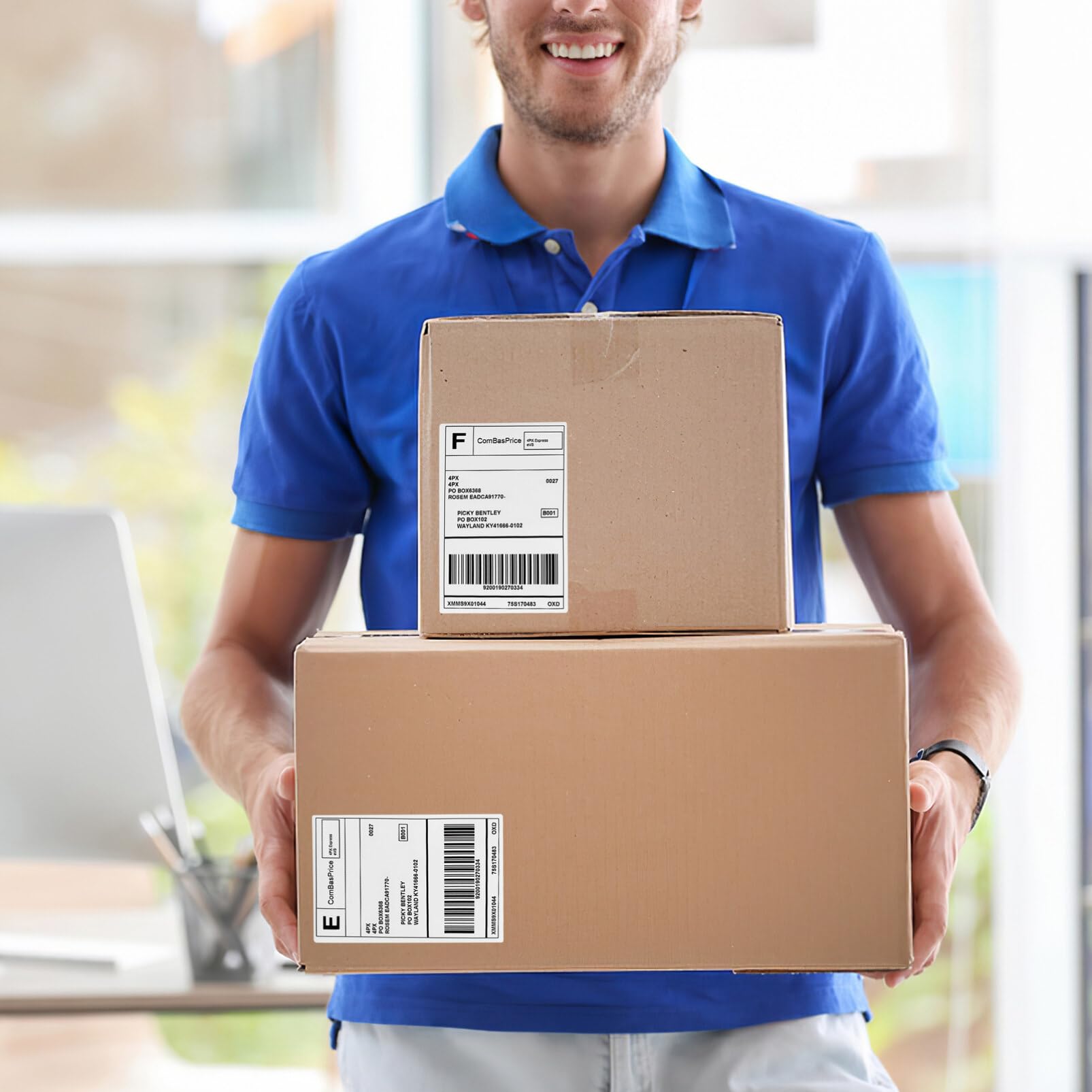 4" X 6" Thermal Shipping Labels – 500 Fanfold Perforated Labels For Packages Ultra Strong Adhesive - View #4