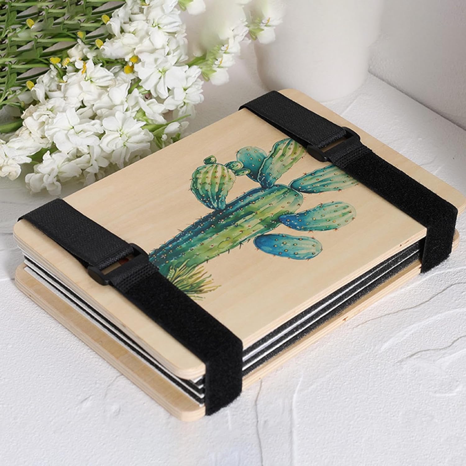 FABLOFT® Wooden Flower Pressing Kit Embossing Machine for Arts Crafts Greeting Cards C