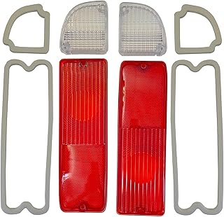 Pair Rear Tail Brake Light Reverse Back Lamp Lenses with Gaskets Compatible with 1967-1972